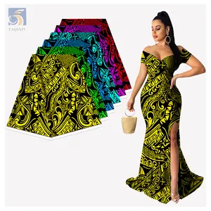 African Woman Textile Fabric Cameroon Nigeria Tribal Pattern Polyester Fabric 100 Polyester Print Fabric