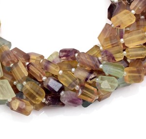 ลูกปัดฟลูออไรต์ทรงกลมเจียระไนแบบสเต็ปคัท หลายสี จาก SRK GEMS ทำด้วยมือจากอัญมณีธรรมชาติ รับรองโดยบุคคลที่สาม รัฐราชสถาน ขนาด 7x10 มม. 8x12 มม. - Product Image 5