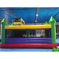 Structure gonflable commerciale combinée avec toboggan double piste pour la location – Certifiée Sécurité