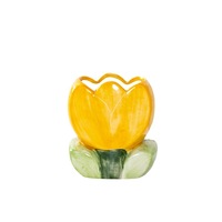 Vase en céramique en forme de tulipe, ornement pour salon, arrangement floral, décoration florale de table, porte-pinceaux de maquillage, présentoir de fleurs fraîches