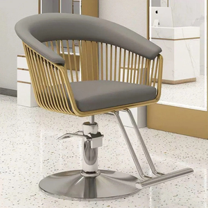 Sillón de Barbería Hidráulico Plegable de Metal con Altura Ajustable, Muebles de Salón de Belleza de Lujo - Product Image 5