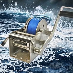 Kerekan Manual tiga kecepatan, Derek tangan kecil portabel baja tahan karat 316L untuk mengangkat kapal Trailer - Product Image 2