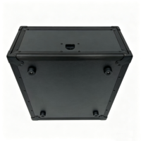 Boîtier de transport OEM 4U empilable tout noir pour montage en rack avec 4 pieds/roches en caoutchouc et portes coulissantes supérieures sans verrous d'interverrouillage
