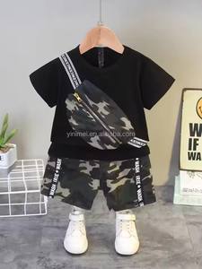 Ensemble de t-shirts décontractés pour bébé <span class=keywords><strong>garçon</strong></span>, t-shirt à manches courtes et short avec motifs patchwork - Product Image 6