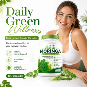 Capsules de poudre de feuilles de Moringa Oleifera biologique, superaliment riche en nutriments pour la vitalité, booster d'énergie, soutien de la <span class=keywords><strong>santé</strong></span> immunitaire, OEM - Product Image 4