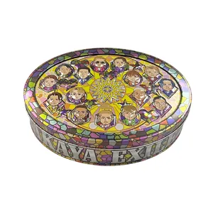 Custom Food-grade Oval Shape Biscuit Cookie Tin Packing Box