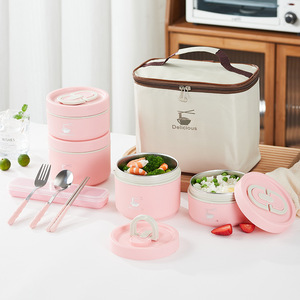 Boîte à lunch portable à double paroi pour enfants, en acier inoxydable 304, avec compartiment à soupe – Nouveauté très demandée - Product Image 3