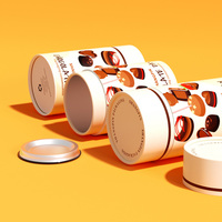 Tube en papier pour chocolat, emballage écologique en métal avec couvercle, tube en papier enduit pour en-cas, bonbons, chocolat