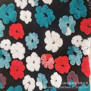 Tissu Jacquard en Peluche de Poids Moyen à Motifs Floraux, Laine Cachemire, Matière Imperméable au Vent pour Manteau et Veste - Product Image 1