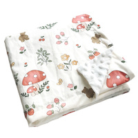 Nouvelle couverture en peluche pour bébé à double couche avec motif de dessin animé, couverture quatre saisons
