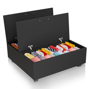 Rangement sous le lit <span class=keywords><strong>en</strong></span> <span class=keywords><strong>bois</strong></span> multi-usages, organisateur sous le lit pour vêtements, jouets, rangement sous le lit avec roulettes - Product Image 6