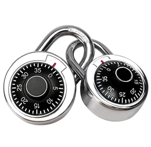 Black Gym Locker <strong>Lock</strong> Combination <strong>Padlock</strong>, Indoor Combo <strong>Lock</strong> with Preset 3-Digit <strong>Code</strong> for Cabinets, Storage, <strong>2</strong> Pack, 1500T - Product Image 3