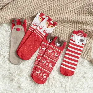 Weihnachten Herbst Winter Dicke Baumwoll socken 5 Farben Weibliche Baumwolle Weihnachts socken Weihnachten Home Weihnachts dekorationen Geschenke