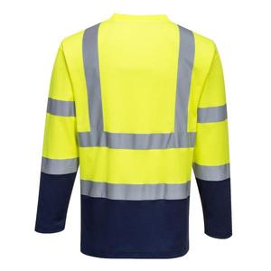 PORTWEST - S280YNRL Camiseta de algodón de manga larga de dos tonos Comfort Amarillo/Azul Marino-EAN 5036108320073 ROPA DE TRABAJO DE LA HI-VIS - Product Image 2