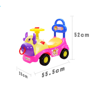 Venta caliente 2018 nueva vaca modelo de dibujos animados diseño bebé walker scooter con ruedas empujando Carro de coche - Product Image 1