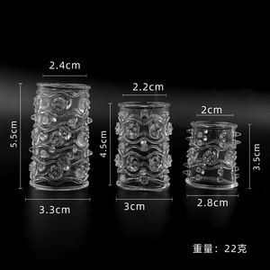 Set de Anillos para Pene con Diseño de Colmillo de Lobo de Cristal, 2.4cm, 2.2cm, 2cm, de Goma Suave, para Estimulación en Adultos - Product Image 1