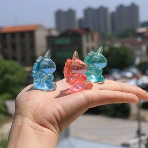 CHENXI Transparent Jelly Unicorn <b>Squeeze</b> Toy with Silicone Maltose Filled Stress <b>Ball</b> 2.9x4cm Anxiety Relief Pinch Squishy Toy - Product Image 3