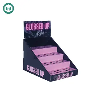 12 Piece Cardboard Display for Lip Balm High Quality Cardboard Skin Care Display Stand Paper Triangle Standee Display