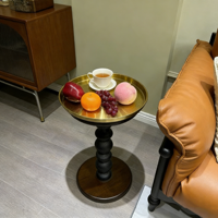 Table d'appoint rétro française en bois massif, table d'angle pour salon, table créative du sol au plafond