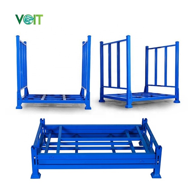 Metal Warehouse Textiles Carpet Storage Foldable Stacking Pallet Rack