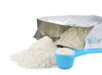 Sachet à fond plat personnalisé pour lait en poudre, fabriqué en Chine, en PET et aluminium (PE-Alu-PE)