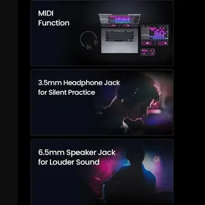 Guitarra <span class=keywords><strong>AeroBand</strong></span>, sin dolor, de silicona y aleación de zinc, con 9 sonidos, altavoz acústico, micrófono, todo en uno para viajes - Product Image 5