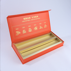 Boîte cadeau rigide magnétique de luxe personnalisée, style <span class=keywords><strong>livre</strong></span> de thé chinois, avec couvercle à rabat et insert en papier, couleur unie - Product Image 1