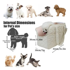 Quilted Soft Pet Tote <b>Carrier</b> <b>Bag</b> Handheld Travel <b>Dog</b> Cat <b>Bag</b> Multi Side Pocket Portable Small Puppy Kitten Outdoor Shoulder <b>Bag</b> - Product Image 2