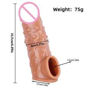 Kovida Großhandel Verzögerte Ejakulation Penisring Maispunkt Rabbit Vibrator-Ei Dildo Kondom Penis-Sleeve-Abdeckung Große Penisvergrößerungs-Sleeve - Product Image 4