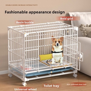 Sıcak Satış İç Mekan Küçük Tekerlekli Büyük Demir Kafes Taşıma İmkanı Sunan İstiflenebilir Köpek Kafesi Villa Köpek Kafesi Kutusu Toz Boyalı - Product Image 4
