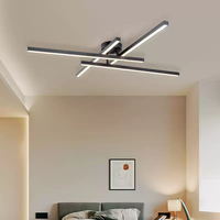 Plafonnier LED contemporain en fer et acrylique avec température de couleur variable pour l'éclairage de la chambre et du salon