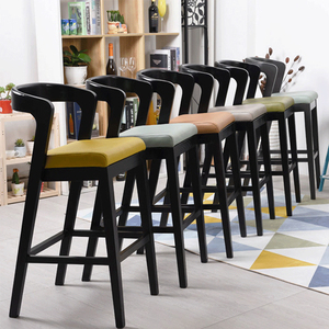 <span class=keywords><strong>Chaise</strong></span> haute de <span class=keywords><strong>bar</strong></span> moderne de luxe pour hôtels, cafés, restaurants, meubles de salle à manger en <span class=keywords><strong>bois</strong></span> rembourrés, dossiers confortables pour le café - Product Image 2