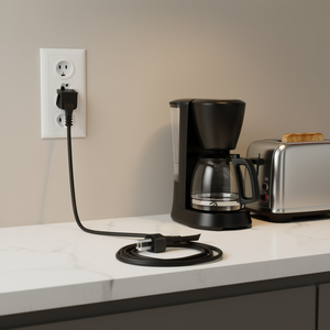 Câble d'alimentation Db 6 pieds, 18 AWG, 10 A, prise Nema pour appareils électroménagers, prise murale à 3 broches avec 3 fentes, fil robuste - Product Image 2