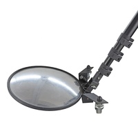 Miroir d'inspection tactique WD-MK durable sur chariot, 12 pouces, convexe, télescopique, pour dessous de caisse de véhicule, étanche, avec câble de sécurité