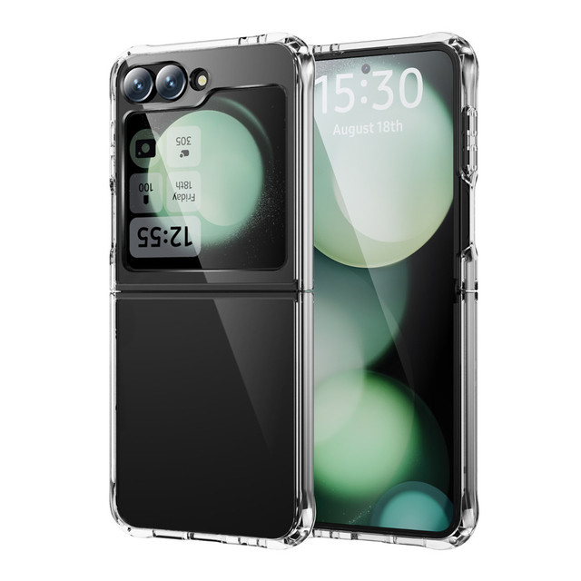 Transparent Corner Reinforced Protection Hard PC Soft TPU Hybrid Mobile Phone Case for Samsung Galaxy Z Flip 7 6 5 4 3