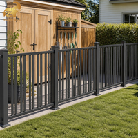 Offre Spéciale : Panneaux de clôture en aluminium soudé de 1,8 m, noirs thermolaqués, à pointes, pour jardin, cour arrière, sécurité résidentielle, sur mesure