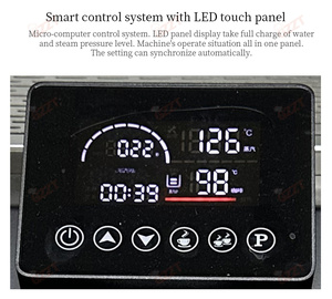 Máy bơm quay 9bar thương mại Máy pha cà phê bán tự động ba đầu Ý 1L * 3 + 12L nồi hơi nhà hàng Máy pha cà phê - Product Image 6