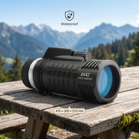 Télescope monoculaire 8x42 avec zoom, prisme BAK4, revêtement FMC, étanche à vie, réglage manuel de la mise au point pour la chasse et les aventures en plein air
