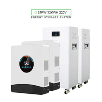 Kits de système d'énergie solaire domestique hybride hors réseau 48V 12KW onduleur solaire avec panneaux solaires stockage batteries lithium-ion 51.2V314AH