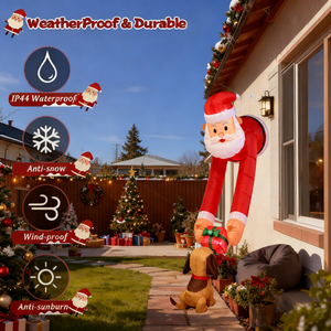 Papai Noel Inflável de <span class=keywords><strong>7</strong></span> pés para Exterior com Luzes LED, Papai Noel Gigante Inflável para Decoração de Festa de Natal, Infláveis Grandes com Ventilador - Product Image 2