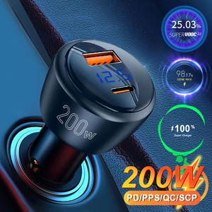 EONLINE-Chargeur de voiture 200W pour Macbook, iPad Pro, ordinateur portable, USB type C, charge QC 5.0 tension, pour iPhone15 - Product Image 2