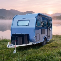 Auvent rétractable personnalisé, finition moderne, bleu standard, pour camping, sport, mini-caravane