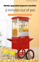 Machine à Popcorn Commerciale Électrique Automatique au Caramel 1500W, Chaudière 10 oz, 50 Tasses/Lot, Chariot à 3 Interrupteurs