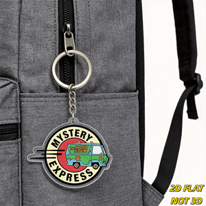 Porte-clés en acrylique <span class=keywords><strong>Mystery</strong></span> Express Retro <span class=keywords><strong>Van</strong></span>, breloque colorée style <span class=keywords><strong>Mystery</strong></span> <span class=keywords><strong>Machine</strong></span> avec lignes de vitesse pour clés, sacs, sacs à dos - Product Image 4