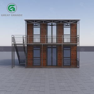 Casa contenitore espandibile con finestre dal pavimento al soffitto pieghevole cabina prefabbricata modulare 3 camere da letto piccola casa 2 piani - Product Image 2