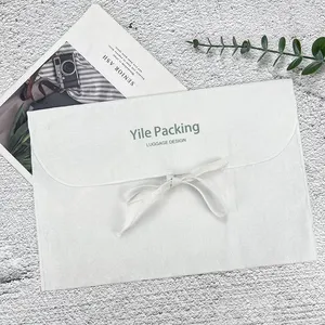 Bolsa envelope para sapatos, sacos de envelopes com aba para joias, sacos de poeira personalizados de algodão eco-amigável, sacos de roupas