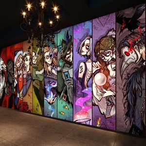 Lupo mannaro Anime carta da parati gioco Arcade e parco divertimenti decorazione <span class=keywords><strong>adesivi</strong></span> murali a tema scuro sala festa murali - Product Image 1