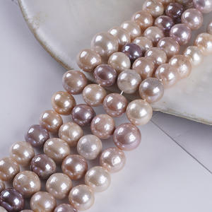 Perles d'eau douce naturelles brillantes plaquées, perles Edison en gros de Zhuji, 14-17 mm, perles en vrac pour la fabrication de bijoux, collier - Product Image 4