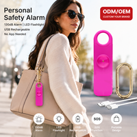 Alarma de Seguridad Personal Recargable, Sirena de 130dB, Compartir Ubicación por GPS, Alertas de Emergencia por SMS/Llamada, Diseño de Llavero Mini para Mujeres