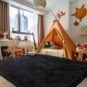 Fournisseur d'usine, tapis de sol doux noirs modernes pour la décoration d'hôtel, tapis pour salon - Product Image 3